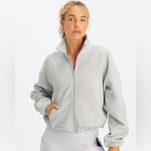 Fabletics Women’s Rayne Polar Fleece Zip Up Jacket Mineral Grey Size 1X